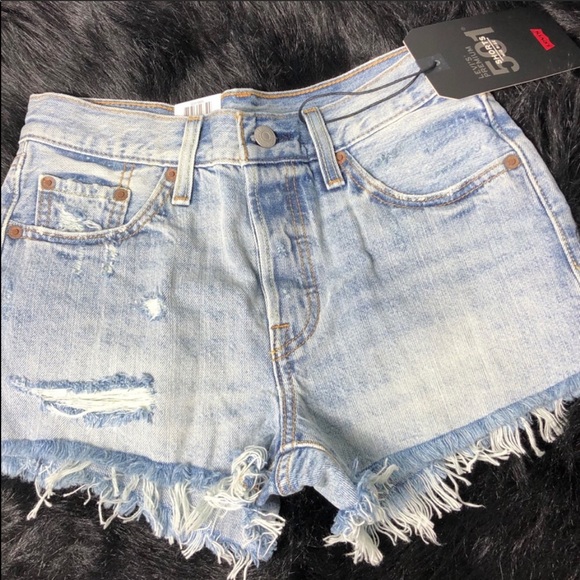 Levi’s 501’s Button Fly Denim Shorts Waveline - Picture 11 of 11